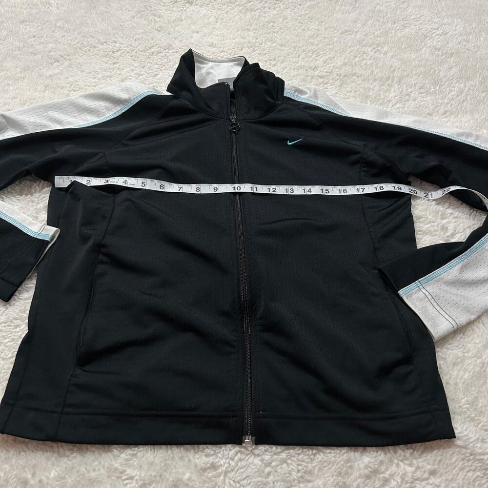 VTG Nike Womens Black/ White Zip Up Long Sleeve Jacket Sz L Workout Athleisure - Picture 4 of 7